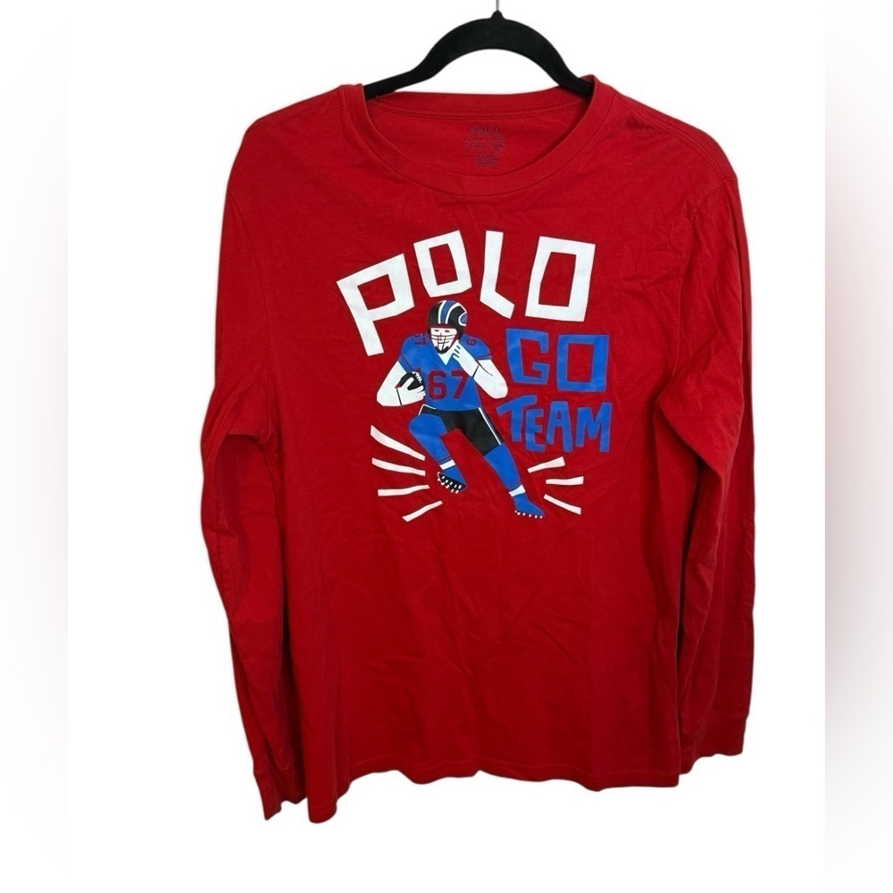 Polo Ralph Lauren Boy’s Go Team Football Long Sleeve Graphic Tee